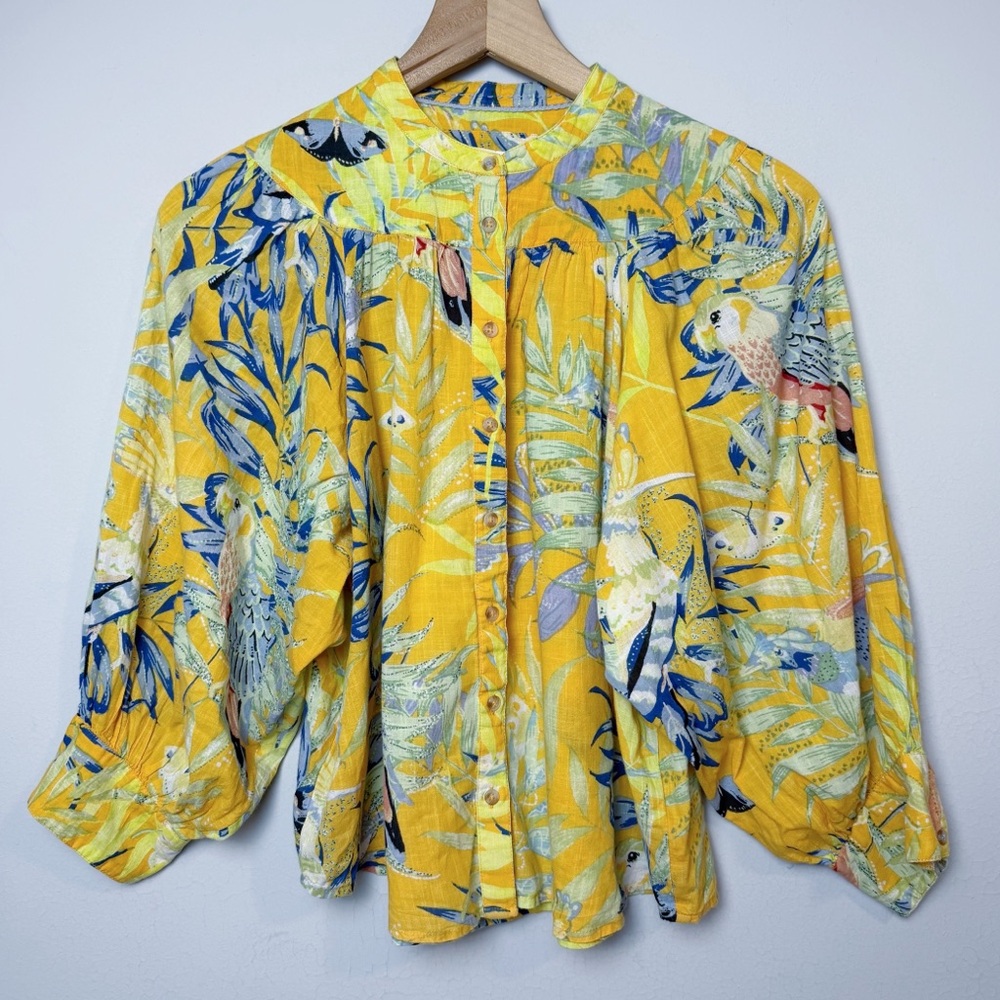 Anthro Maeve Parrot Print Top - Picture 5 of 12
